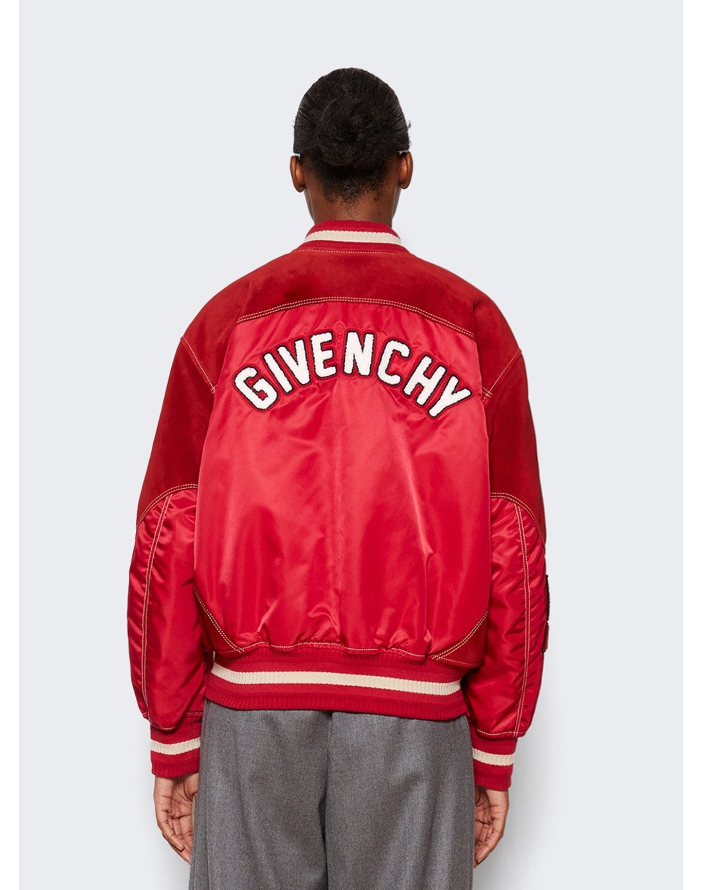 Givenchy | Women | College Bi-material Varsity Jacket | Red Cherry