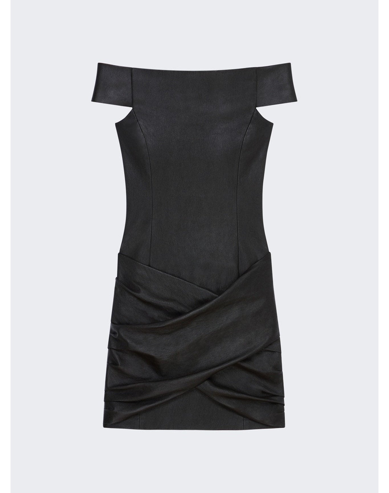 Givenchy | Women | Draped Mini Leather Dress | Black