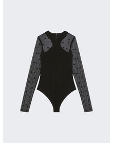 Givenchy | Women | Long Sleeve Bodysuit 4g Tulle | Black