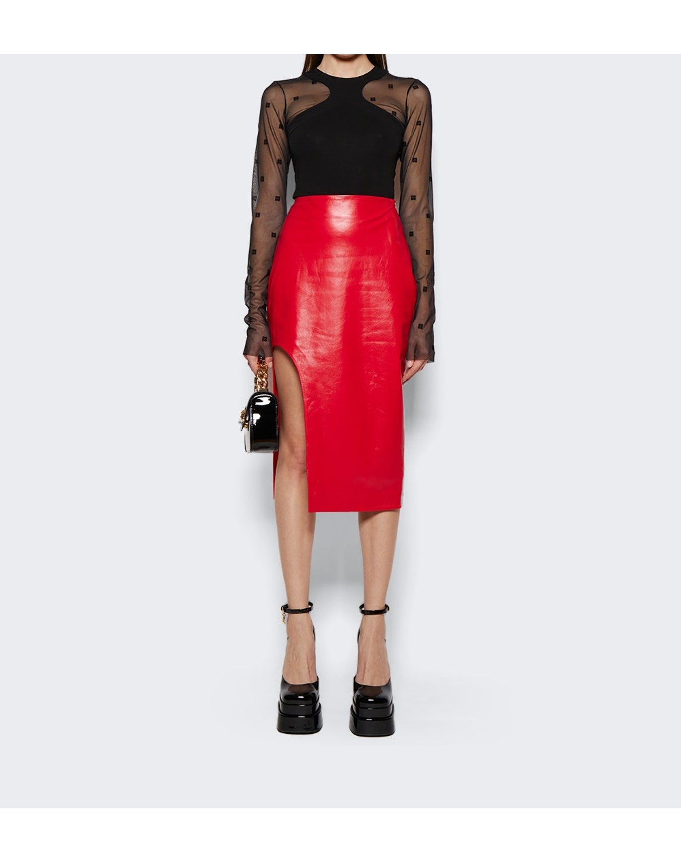 Givenchy | Women | Long Sleeve Bodysuit 4g Tulle | Black