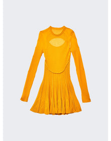 Givenchy | Women | Long Sleeve Frills Dress | Golden Yellow