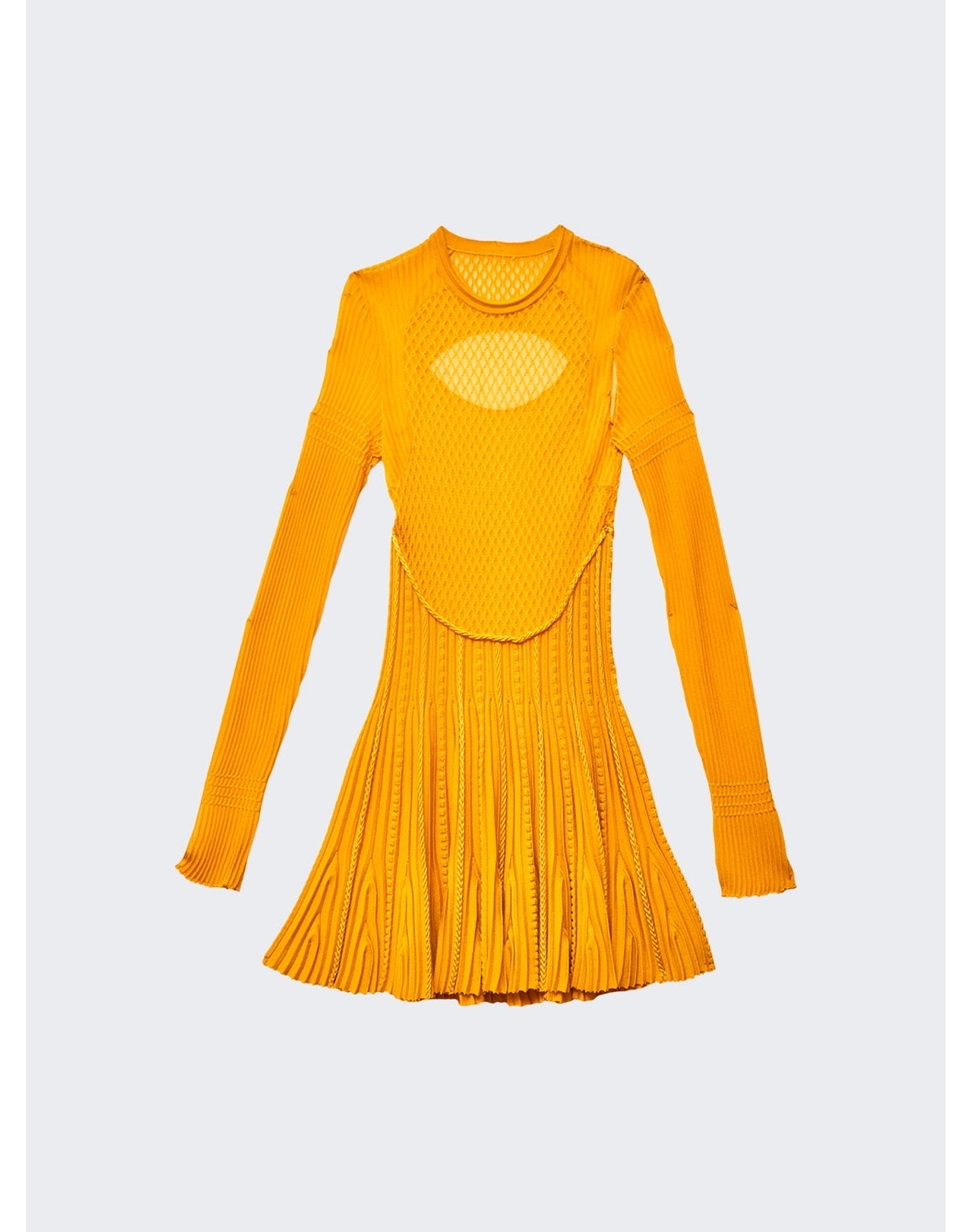 Givenchy | Women | Long Sleeve Frills Dress | Golden Yellow
