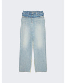 Givenchy | Women | Mixed Denim Oversized Jeans | Pale Blue