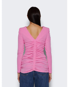 Givenchy | Women | Ruched Long Sleeve Top | Bubble Gum Pink