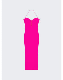 Givenchy | Women | Wool Dress With Plunging Neckline | Fuchsia