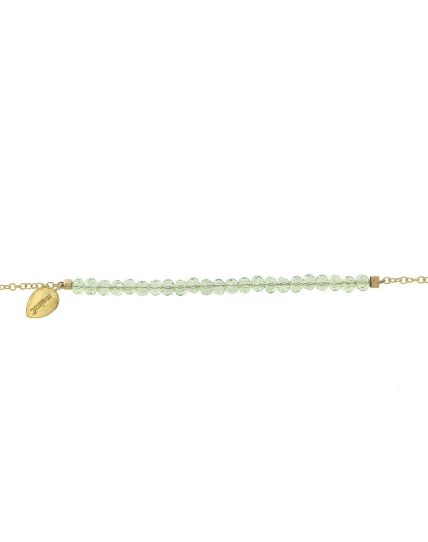 Green Quartz Bead Bracelet | 9K Yellow Gold