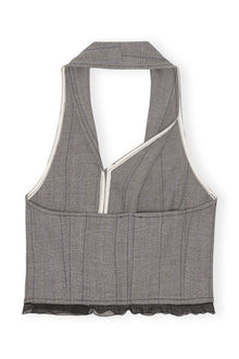 Grey Herringbone Suiting Vest | Frost Gray