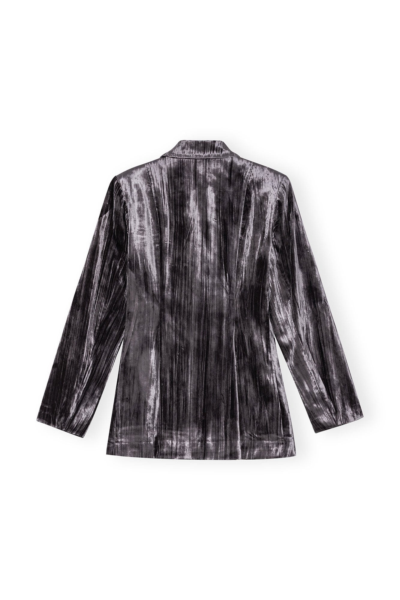 Grey Striped Velvet Blazer | Phantom