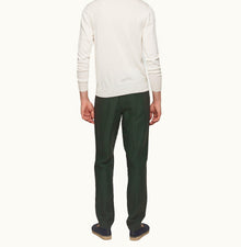 Griffon Linen Tailored Fit Washed Linen Trousers | Dark Sherwood