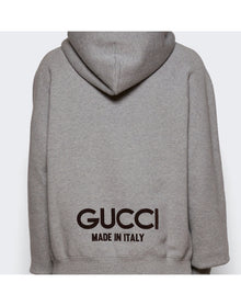 Gucci | Men | Brushed Fleece Hoodie | Grey
