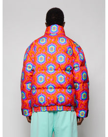 Gucci | Men | Psychedelic Puffer Jacket | Orange x Electric Blue