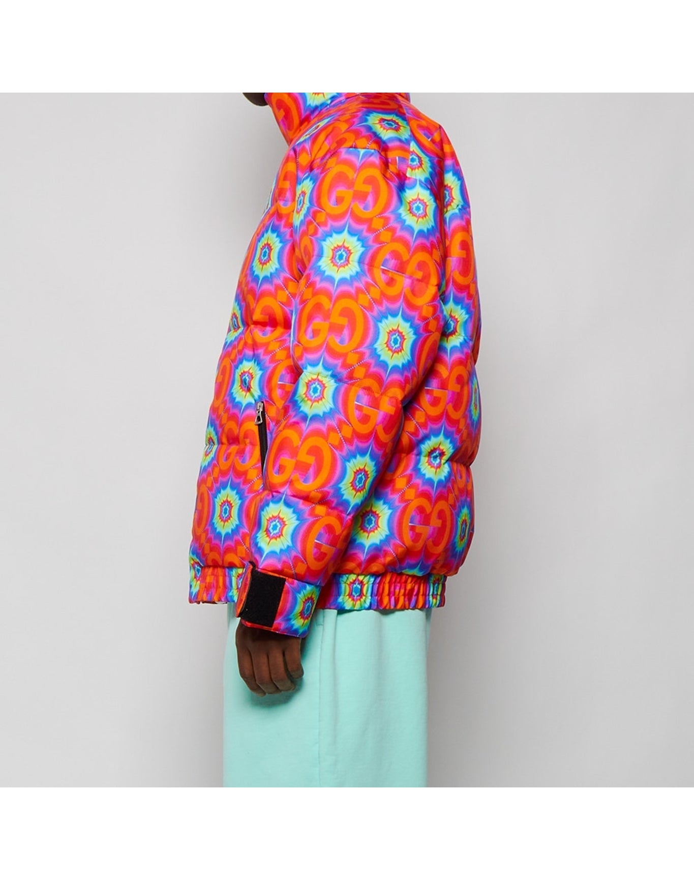 Gucci | Men | Psychedelic Puffer Jacket | Orange x Electric Blue