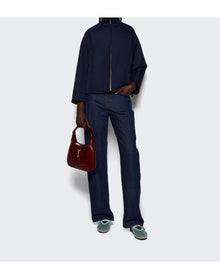 Gucci | Women | Acetate Gabardine Bomber Jacket | Petroleum Blue