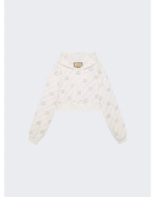 Gucci | Women | Cropped Hooded Sweatshirt | Ivory