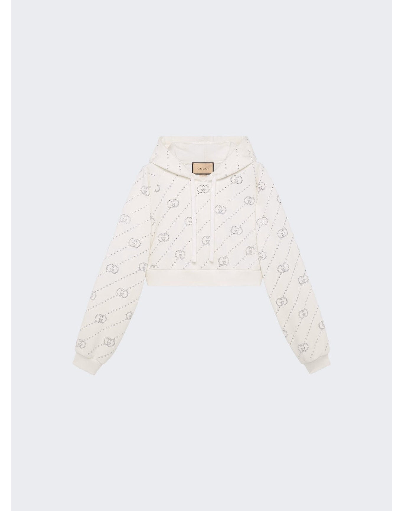 Gucci | Women | Cropped Hooded Sweatshirt | Ivory