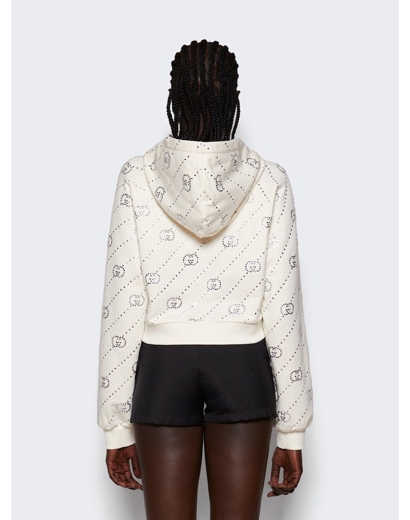 Gucci | Women | Cropped Hooded Sweatshirt | Ivory