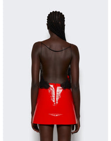 Gucci | Women | Leather Mini Dress | Red Lacquer