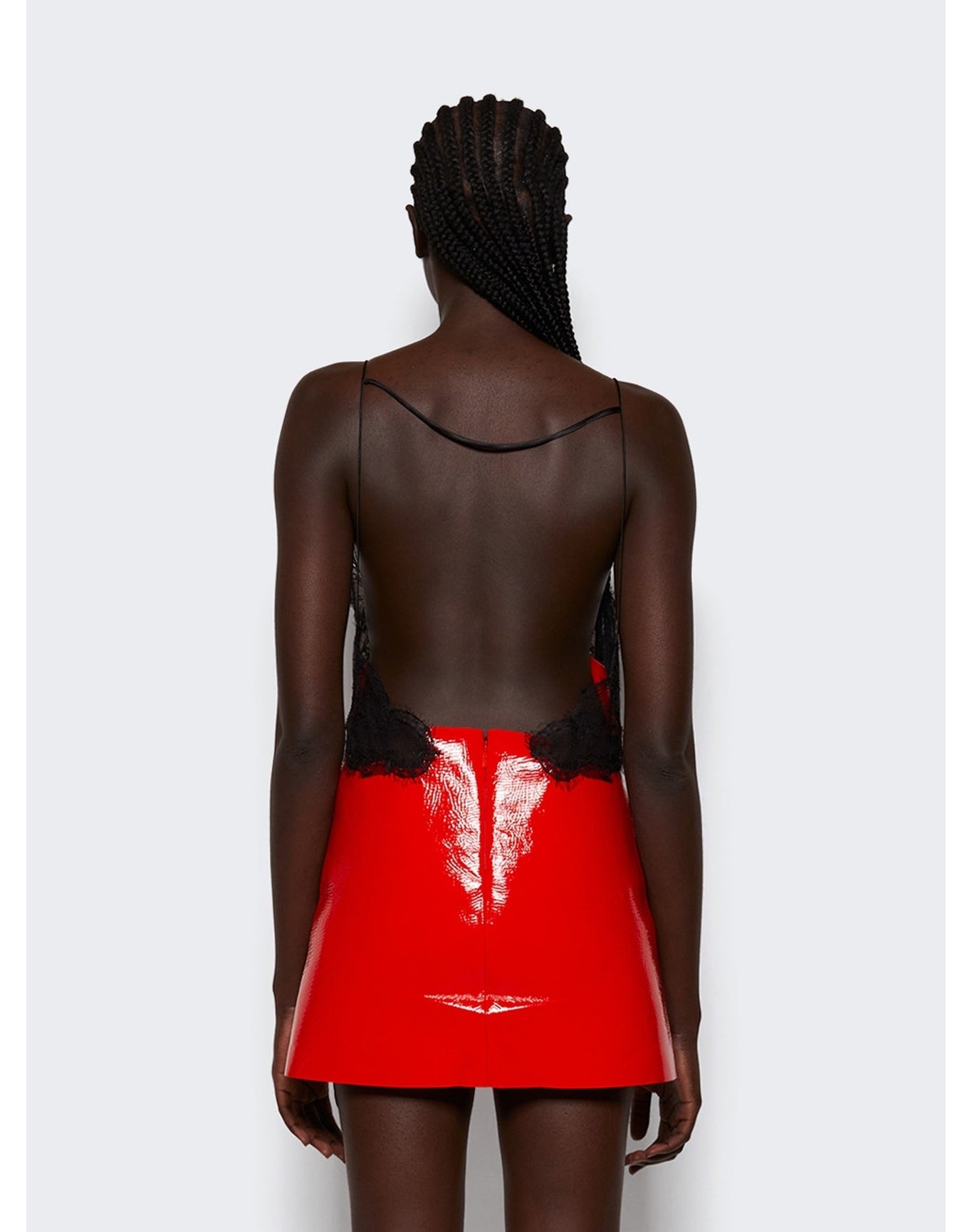 Gucci | Women | Leather Mini Dress | Red Lacquer