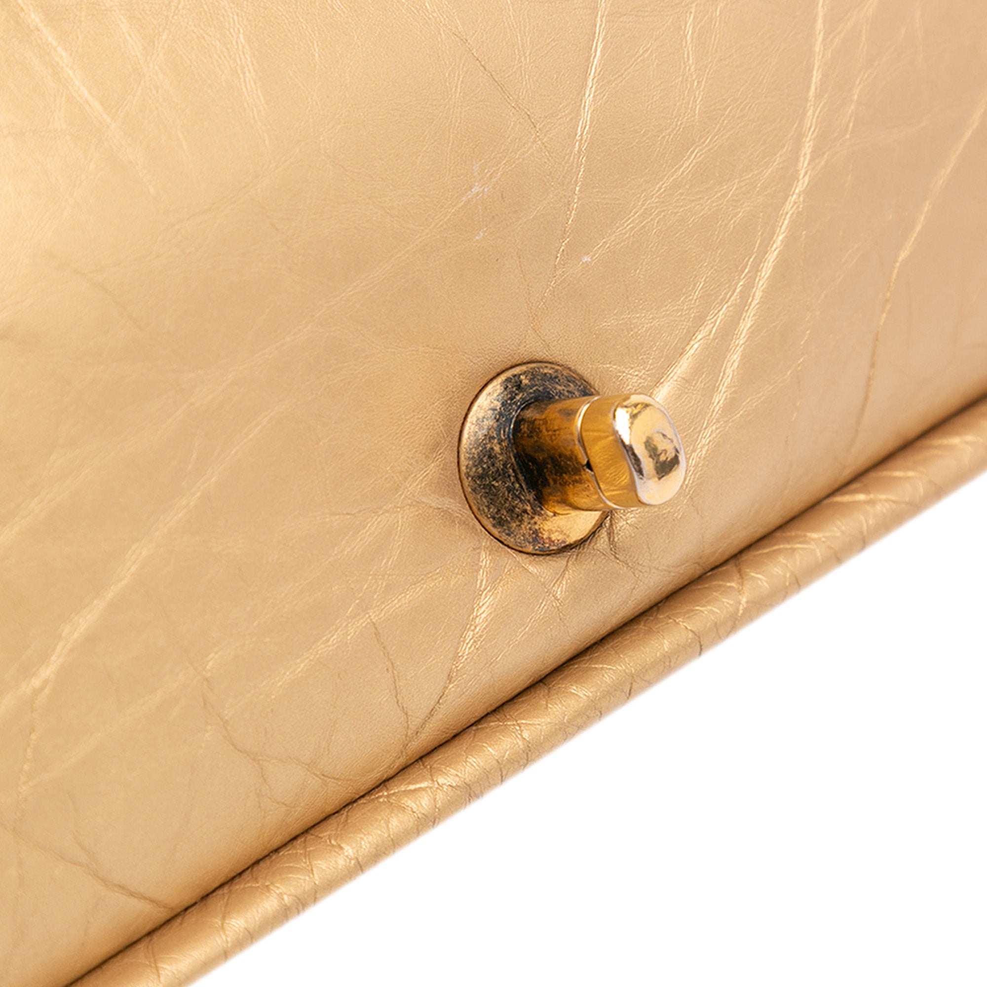 Chanel | Pre-Owned Medium Quilted Aged Calfskin Pondichery Flap | Gold