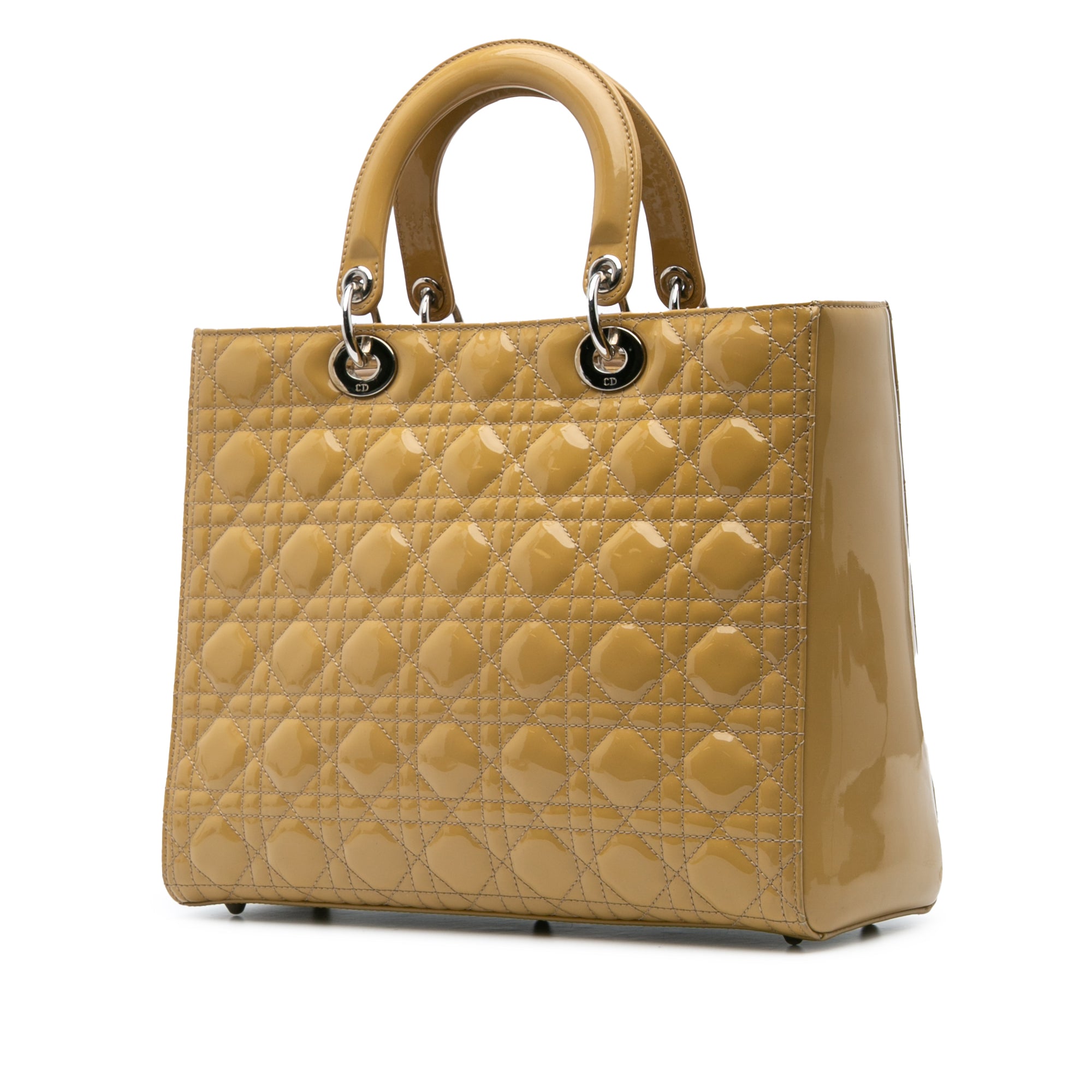 Dior | Pre-Owned Large Patent Cannage Lady | Yellow