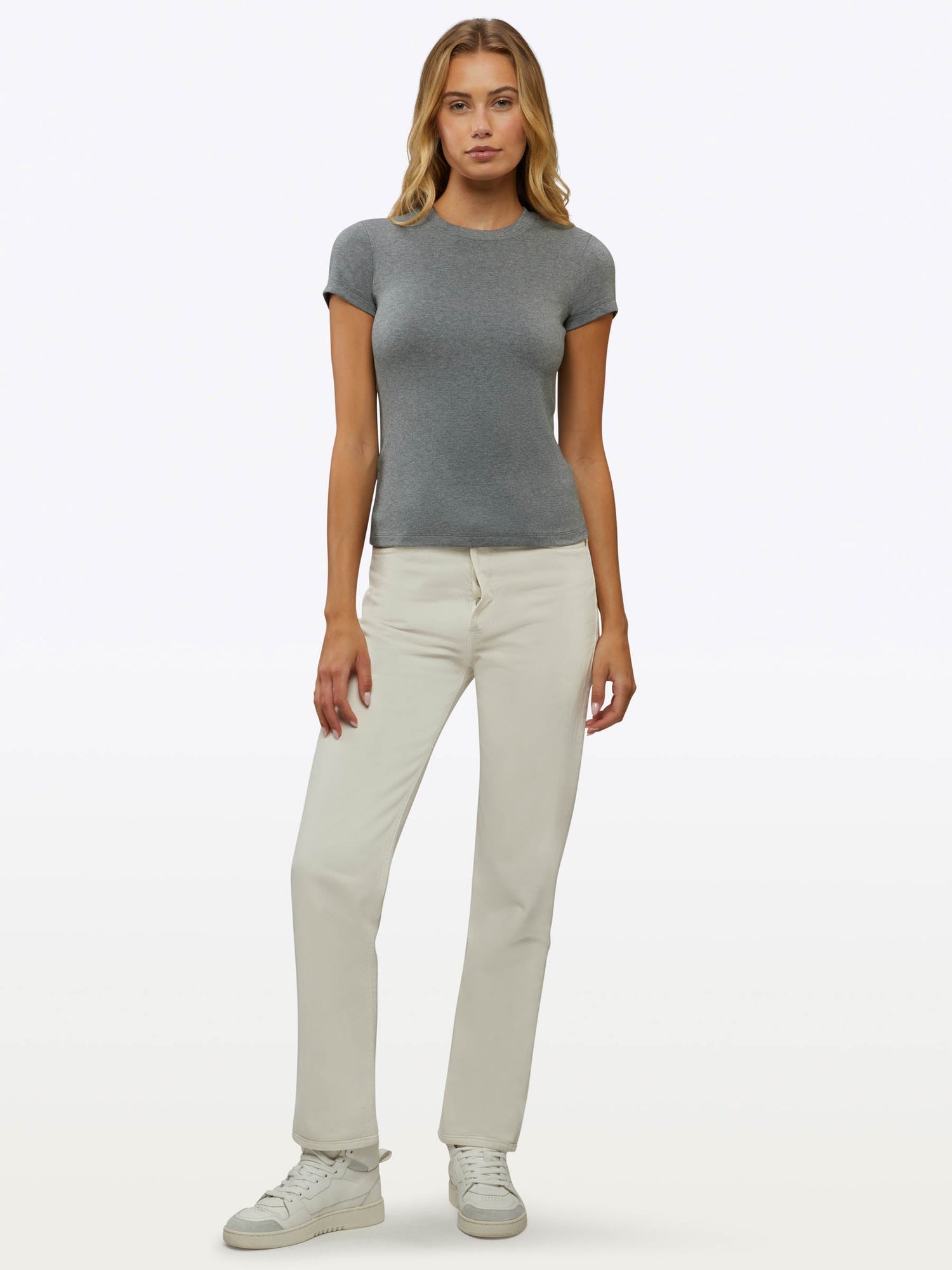 Womens | Tomboy Tee | Slim-Fit Tomboy-Cotton | Heather Grey