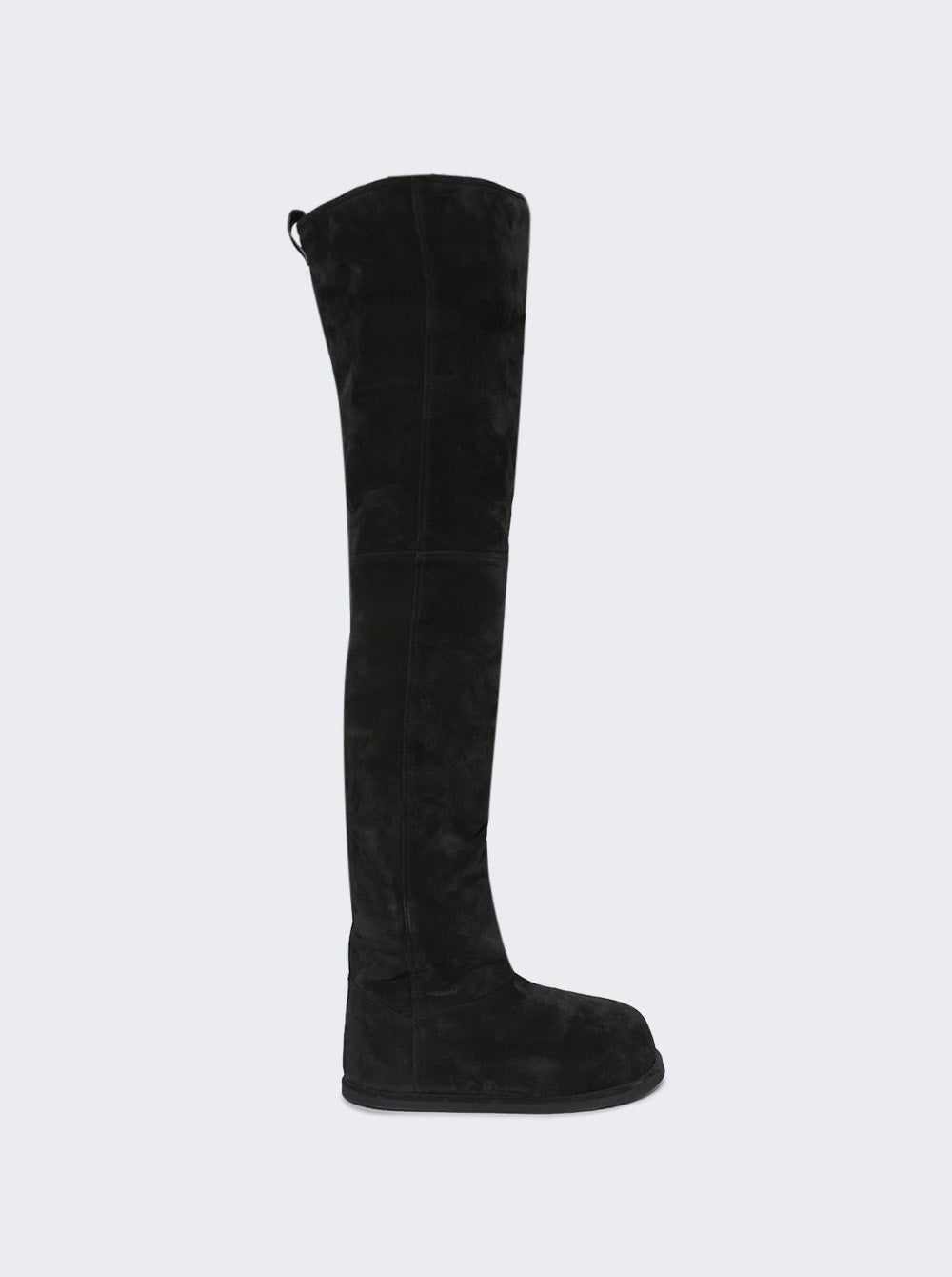 Women | Amina Muaddi | Heidi Thigh High Boot Crosta And Ivory Shearling | Black