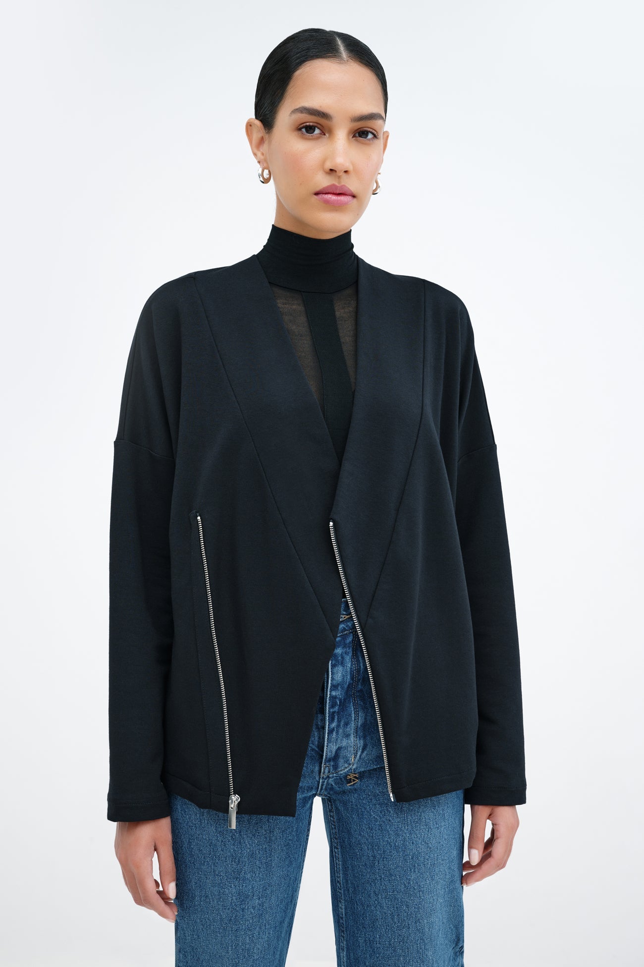 Tillary Sweatshirt Jacket | Black