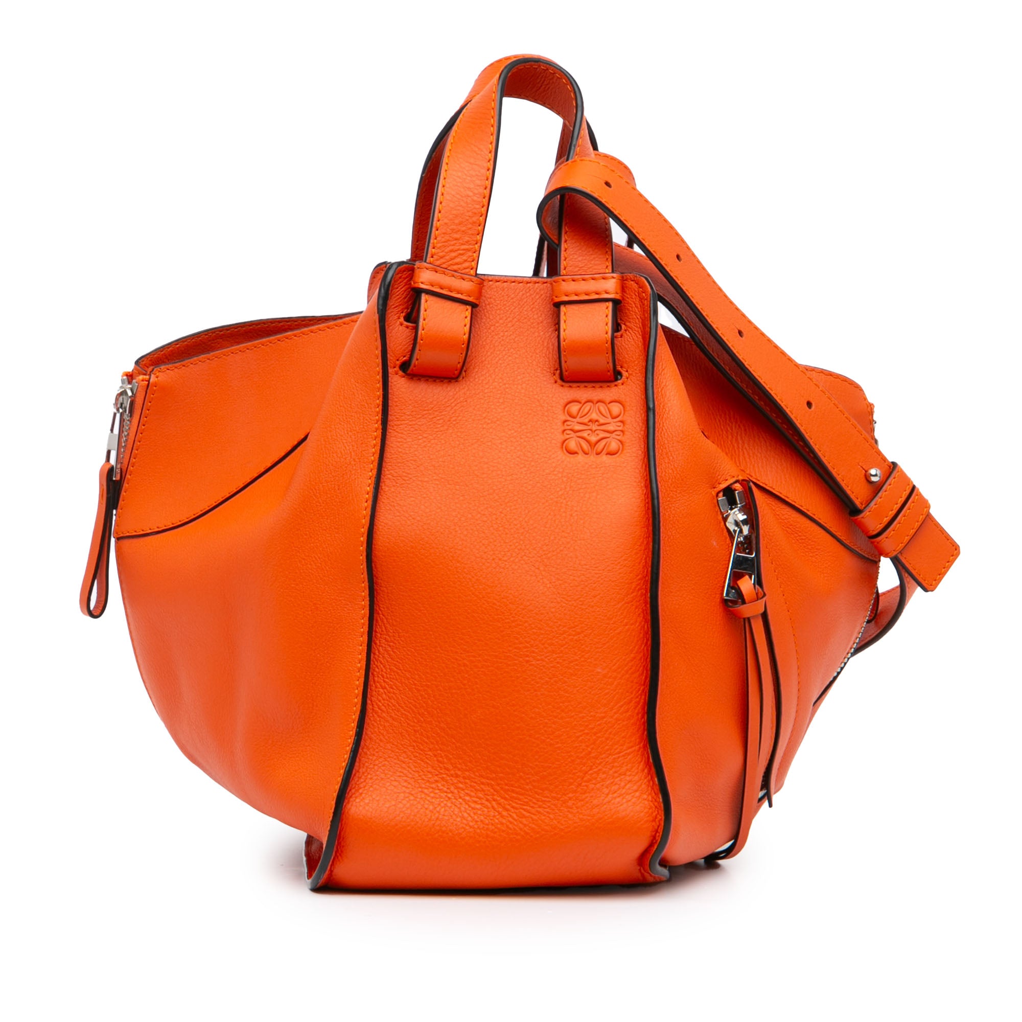 Loewe | Pre-Owned Small Leather Hammock Satchel | Orange