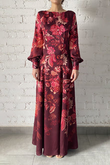 Long Dress | Red/Beige