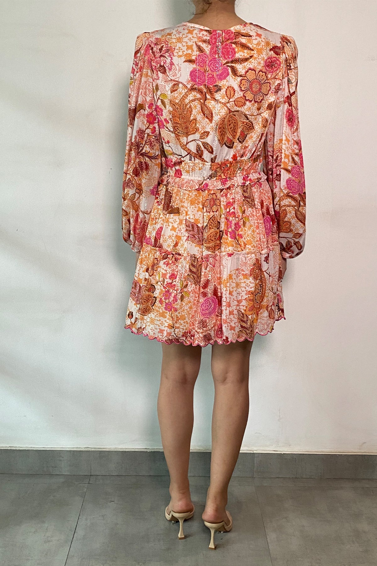 Short Dress | White/Orange