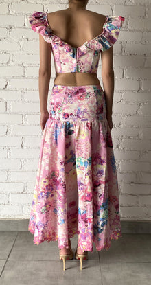 Midi Skirt | Pink Floral