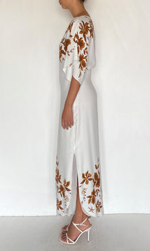 Womens | Ayra Viscose Heavy Crepe Boat Neck Long Dress | Ivory