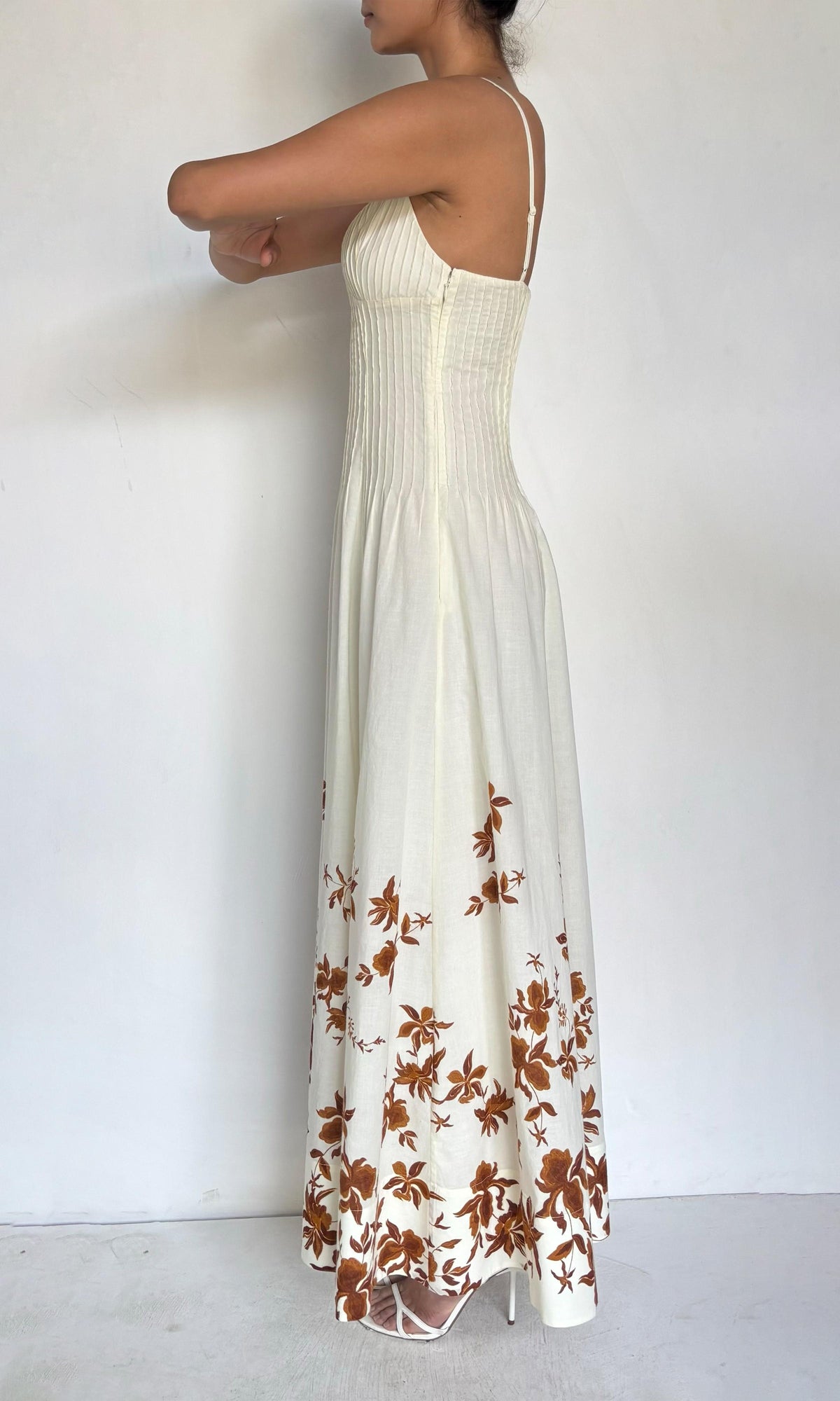 Womens | Ayra Cotton Cambric Maxi Dress | Ivory