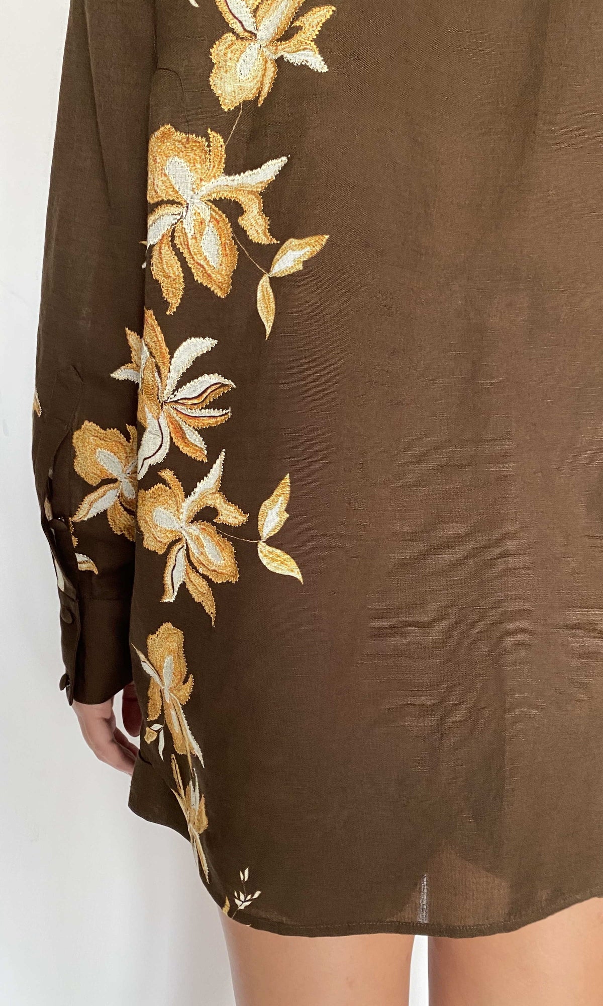 Womens | Bota Cotton Linen Oversized Shirt | Brown