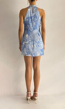 Womens | Fiza Poly Satin Lycra Mini Dress | Powder Blue