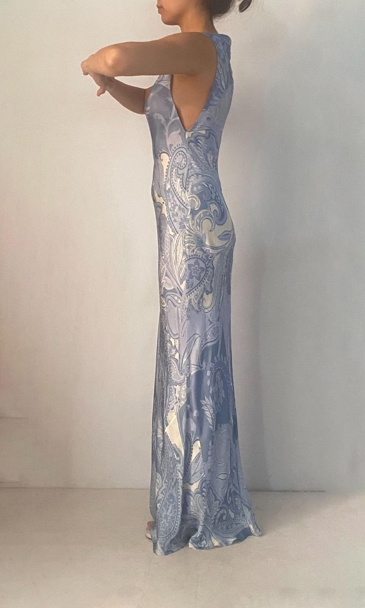 Womens | Fiza Viscose Satin Maxi Dress | Powder Blue