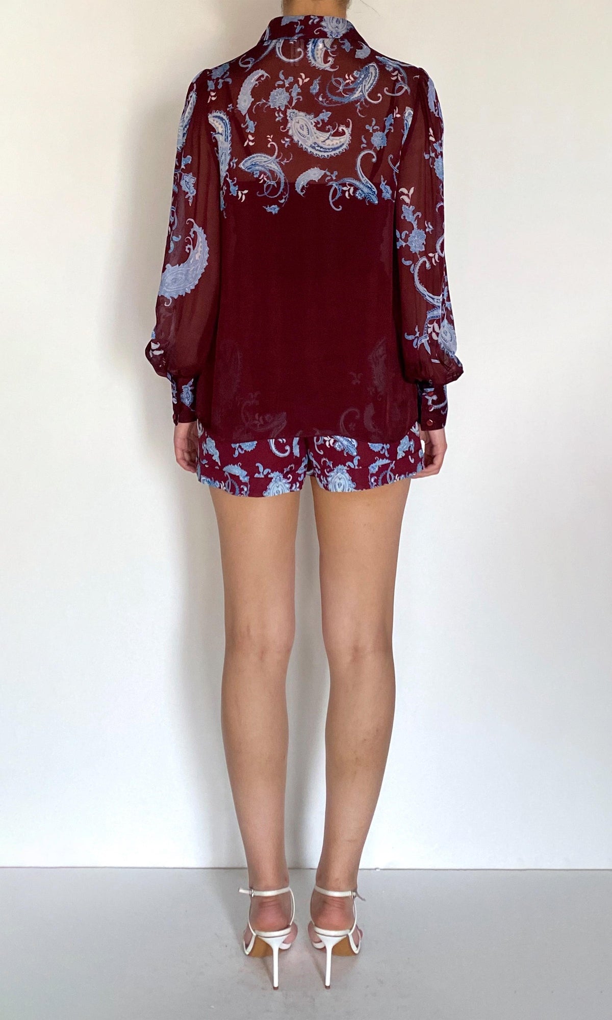 Womens | Hiba Viscose Flat Chiffon Shirt | Merlot