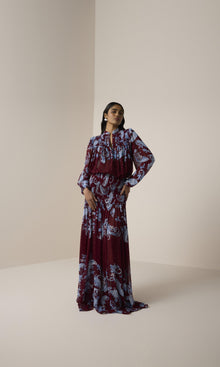 Hemant And Nandita | Hiba Dotted Lurex Long Skirt | Merlot