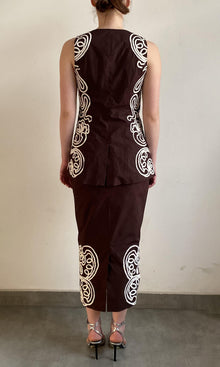 Hemant And Nandita | Ilaya Linen Cotton Waist Coat | RE25 | Brown
