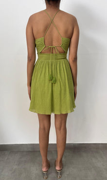Womens | Inv Cotton Gause Short Dress | Green