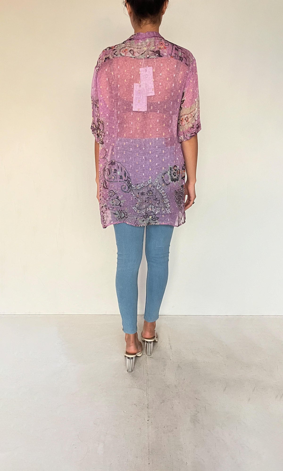 Hemant And Nandita | Inv Chiffon Lurex Mavi Shirt | Purple