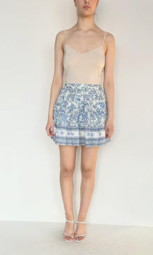 Hemant And Nandita | Inv Cotton Jacquard Skirt | Blue/White