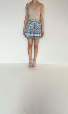 Hemant And Nandita | Inv Cotton Jacquard Skirt | Blue/White