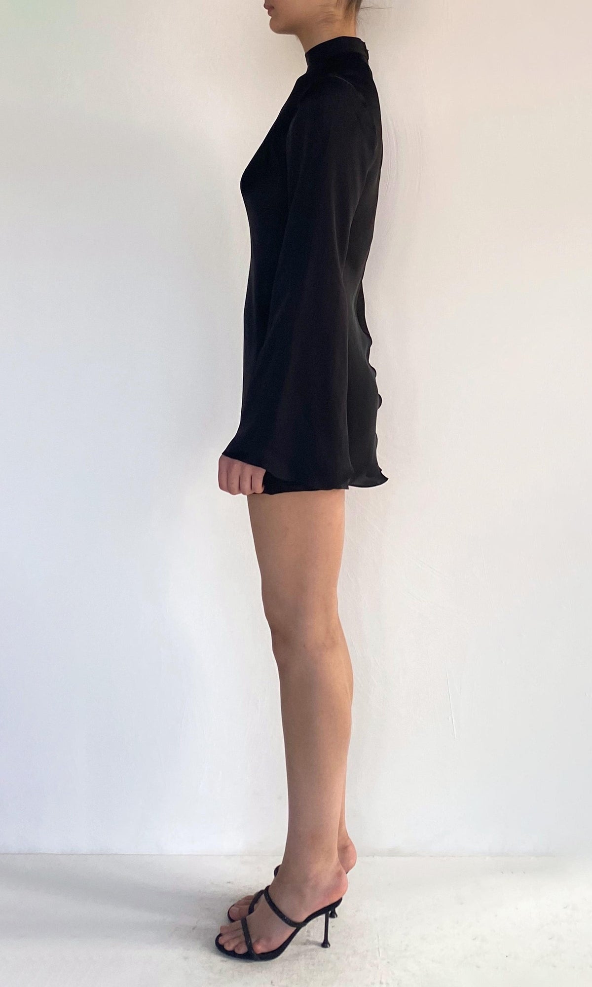 Womens | Johi Viscose Satin Mini Dress | Black