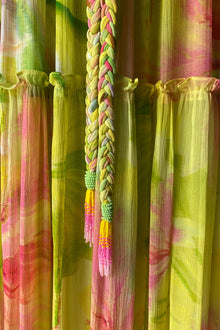 Long Dress With Belt | Yellow Floral