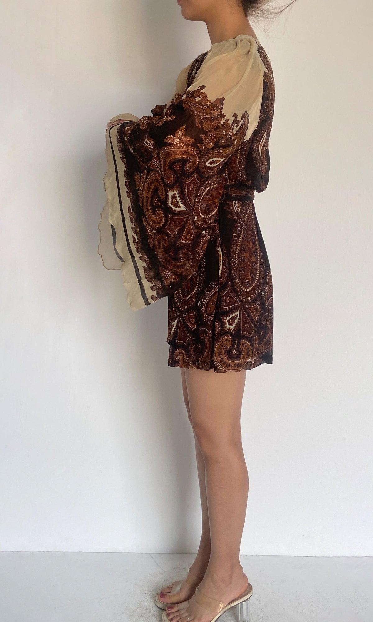 Hemant And Nandita | Omya Viscose Crinkle Chiffon Romper | Multicolor
