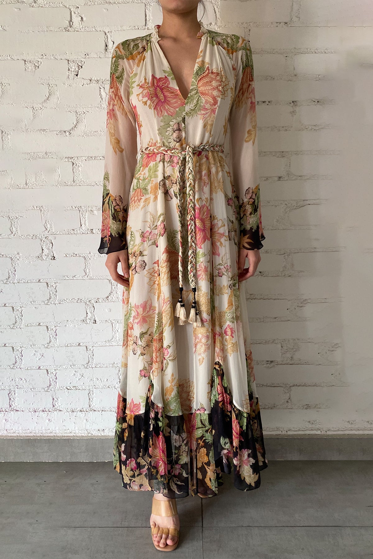 Long Dress | Off White Floral