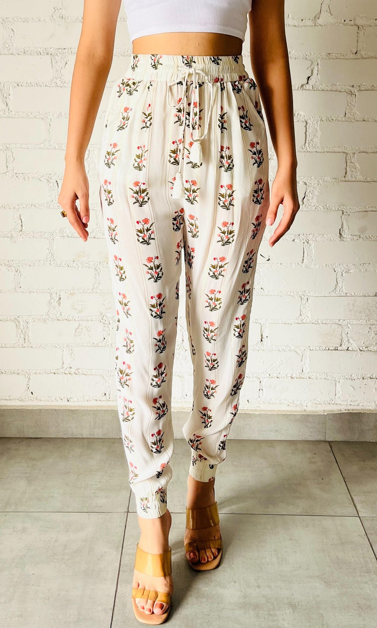 Womens | Pria Viscose Moss Crepe Pants | White