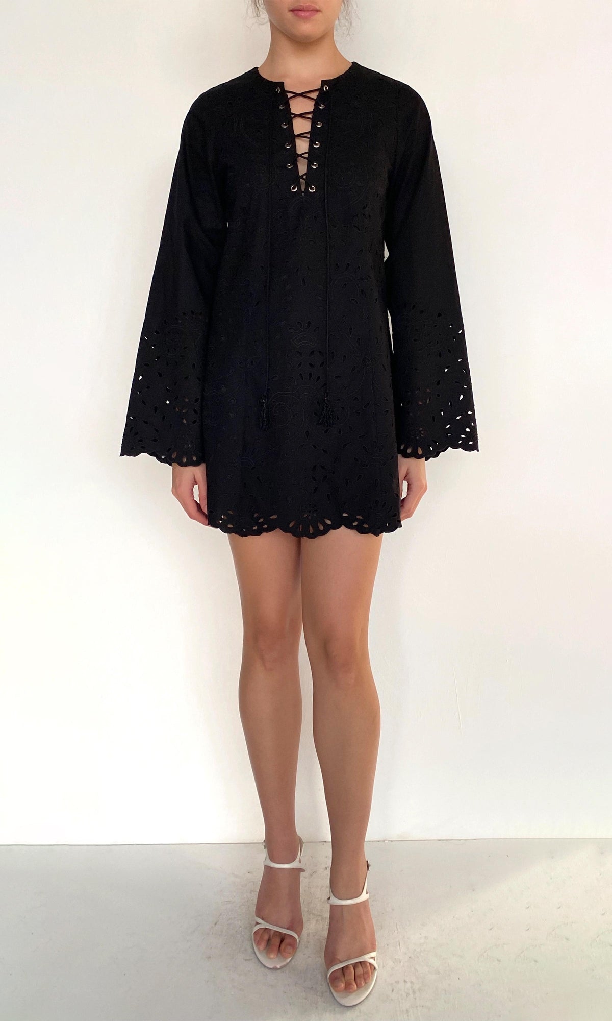 Hemant And Nandita | Rai Cotton Poplin Mini Dress | Black