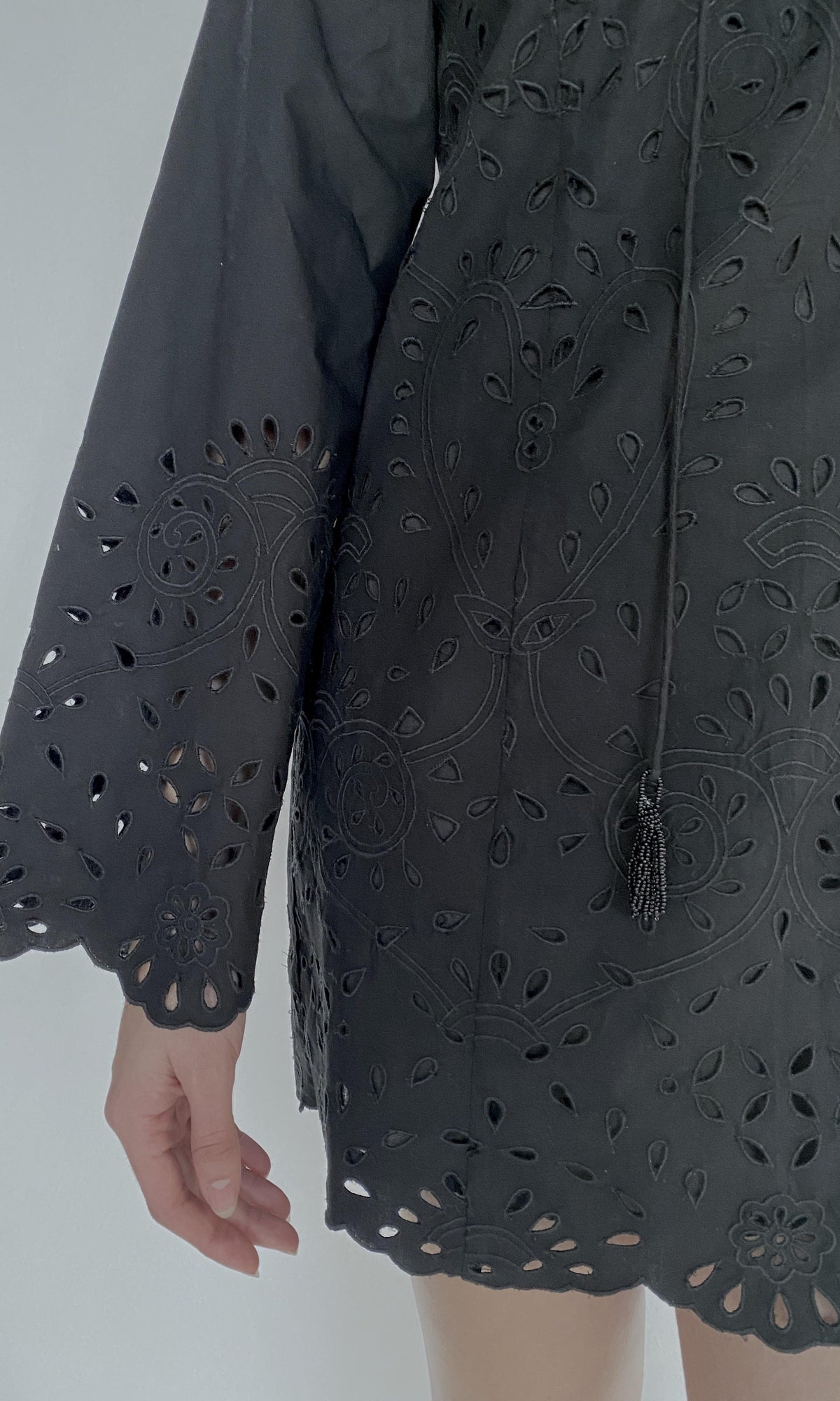 Hemant And Nandita | Rai Cotton Poplin Mini Dress | Black